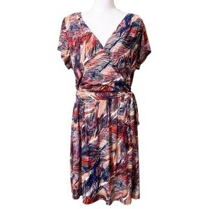 Elegant Multicolor Wrap Dress, by Liz Claiborne XL